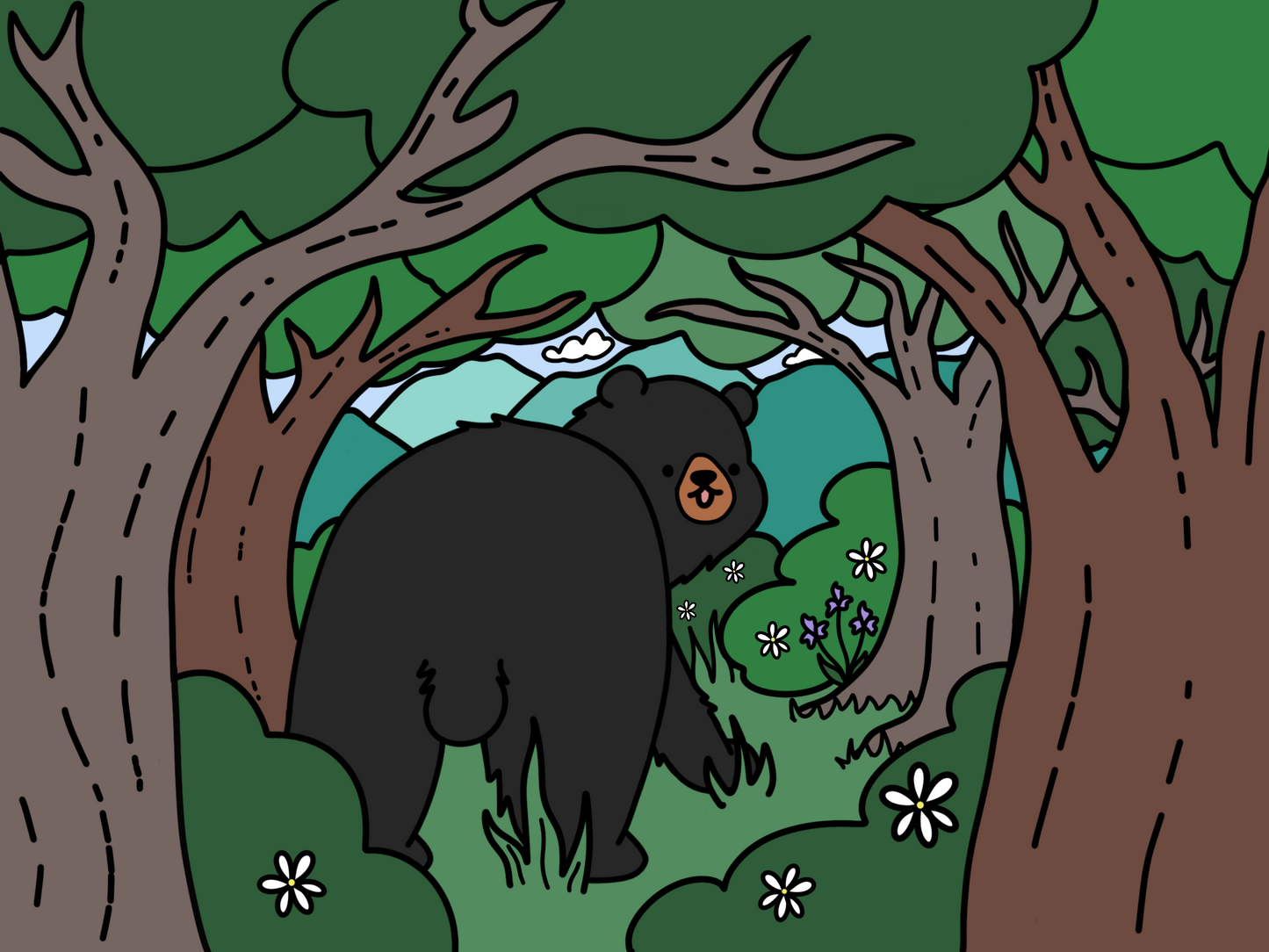 Coloring Page Digital Download- Black Bear