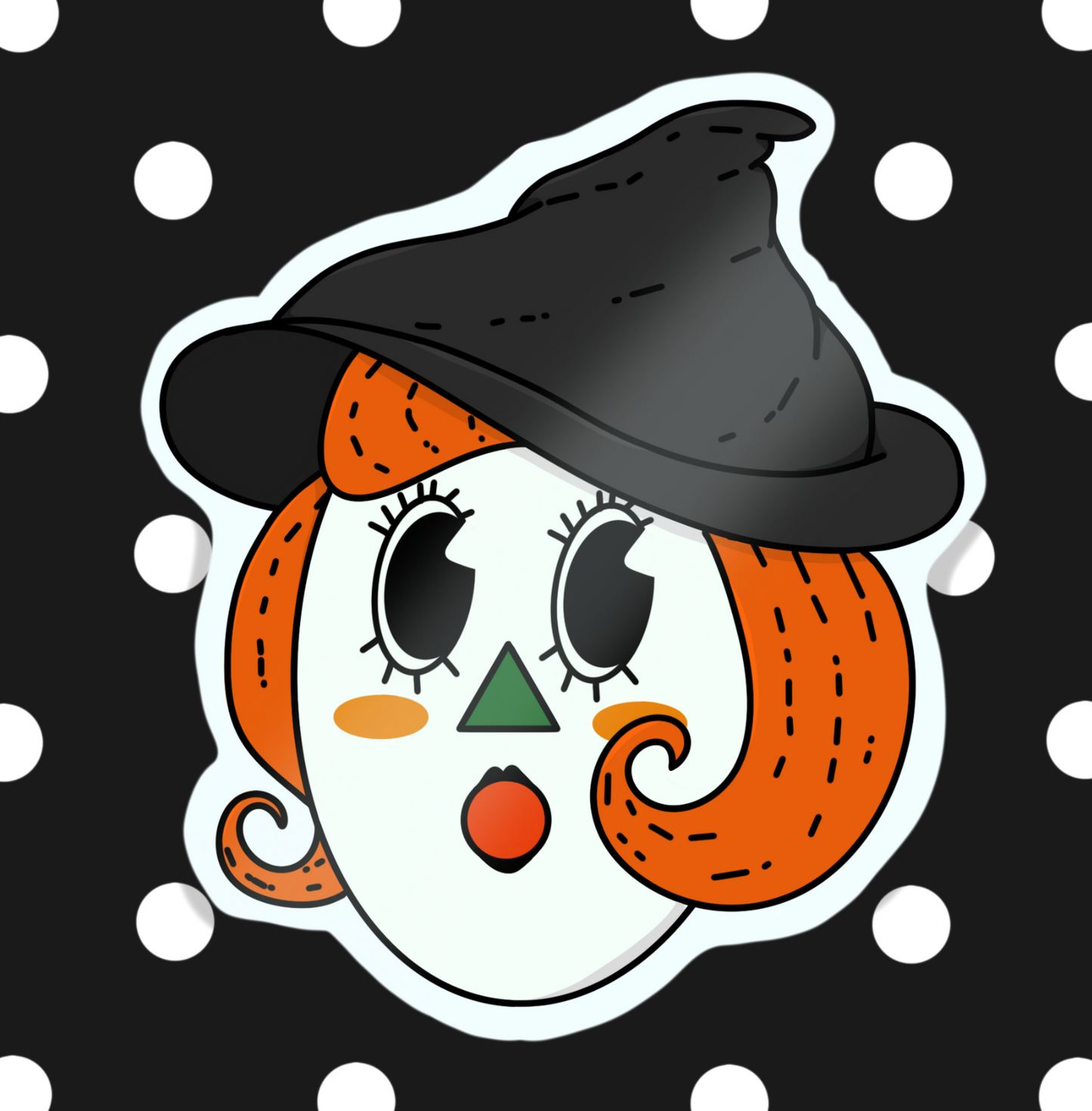 Vintage Halloween Scarecrow Sticker