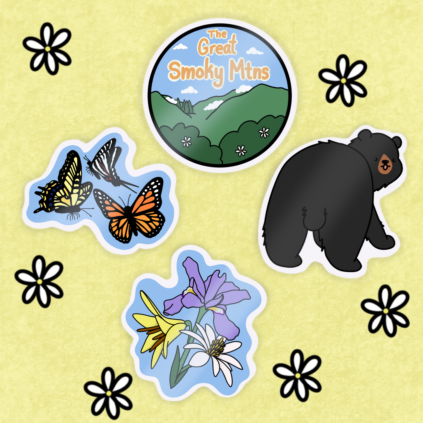 Smoky Mtn Sticker Collection- 4 piece