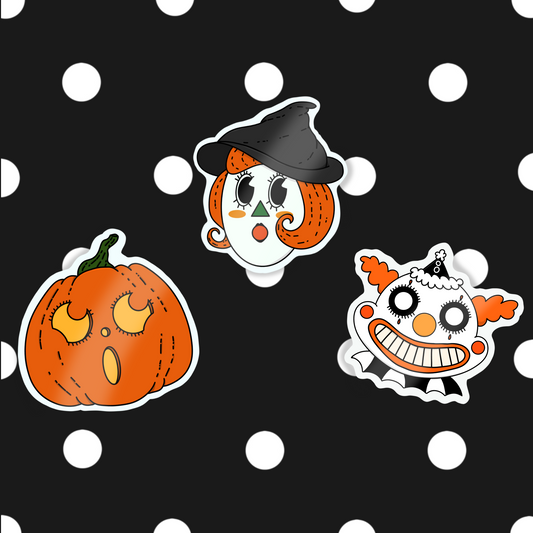 Vintage Halloween Sticker Collection- 3 piece
